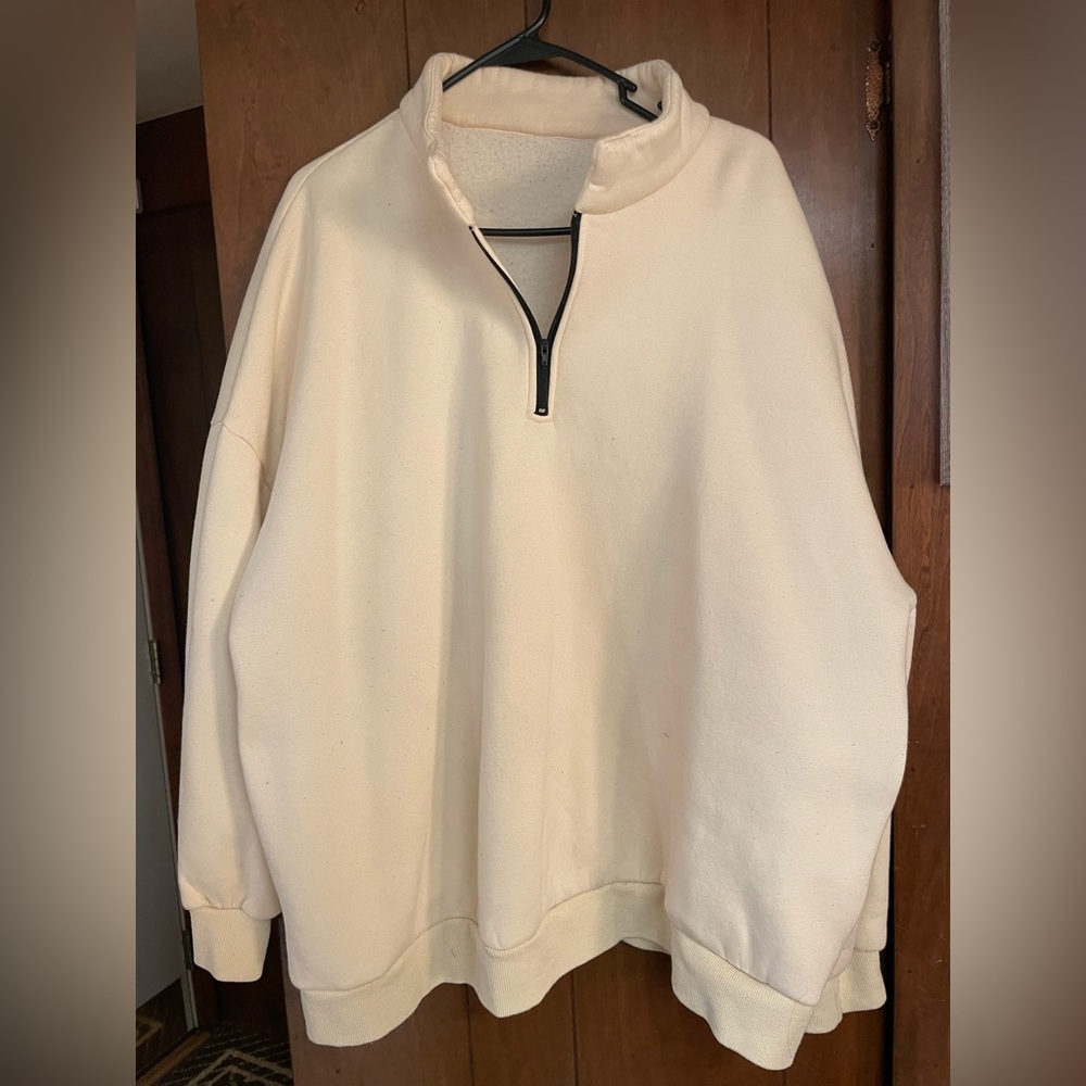 Cream Quarter-Zip Pullover